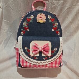 Loungefly Strawberry Shortcaked Blue and Pink Mini Backpack
